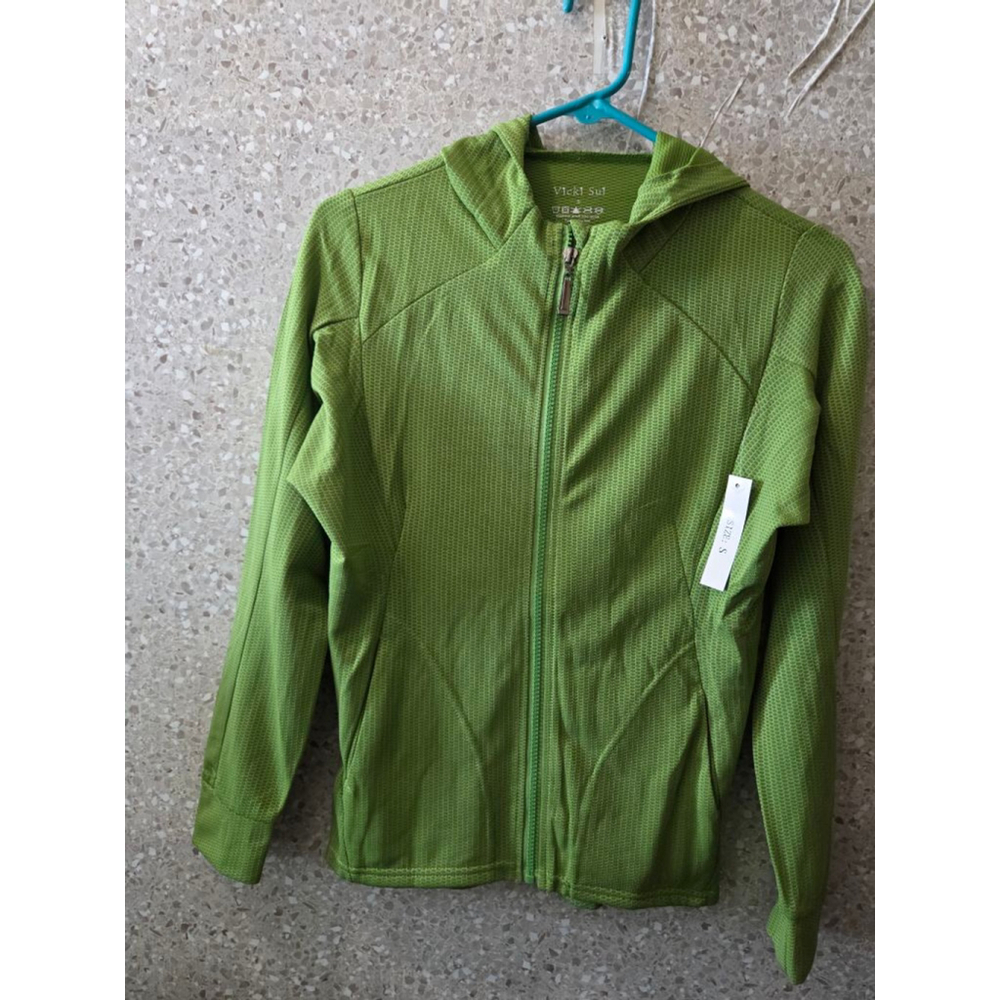 Women's Vicki Sui Green Full-Zip Hoodie Size S‎